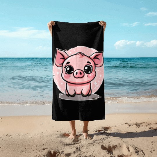 Cute Little Piggy Piglet Beach Towels