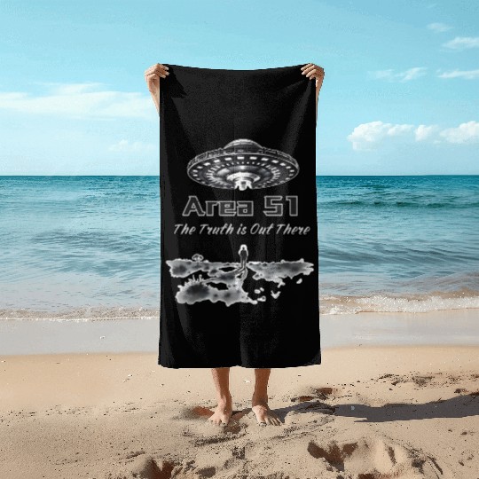 The Truth is Out There: Area 51 - Alien Invasion Beach Towels