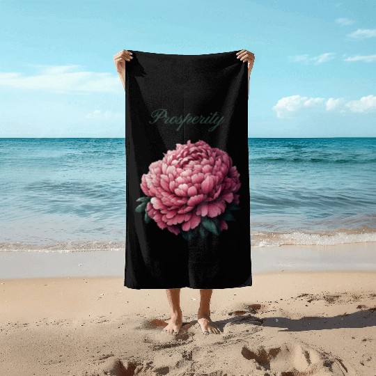Peony of Prosperity: A Symbol of Wealth Beach Towels
