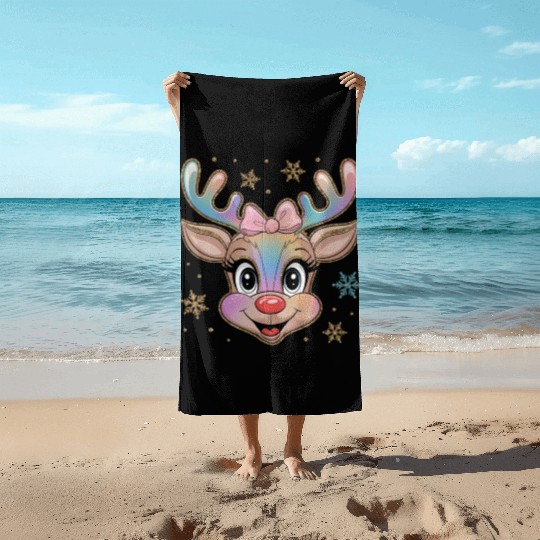 Merry Christmas, Christmas Retro Beach Towels