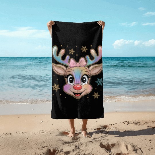 Merry Christmas, Christmas Retro Beach Towels