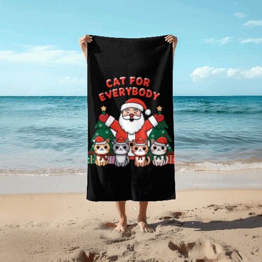 cat for everybody Beach Towels
