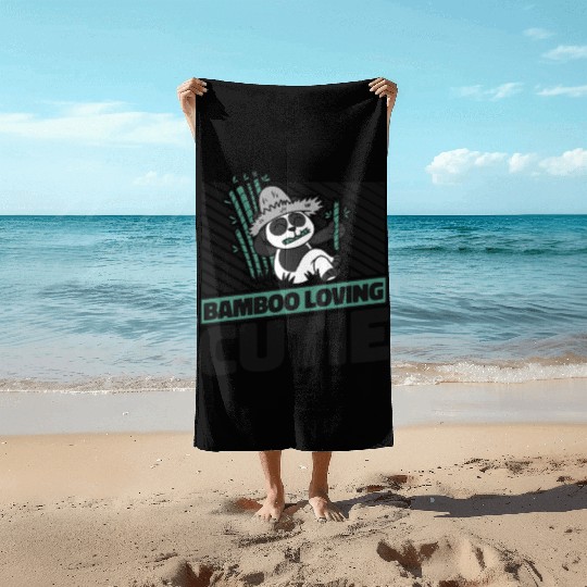 Bamboo Loving Cutie Panda Bear Friend Giant Panda Beach Towels