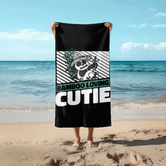 Bamboo Loving Cutie Panda Bear Friend Giant Panda Beach Towels