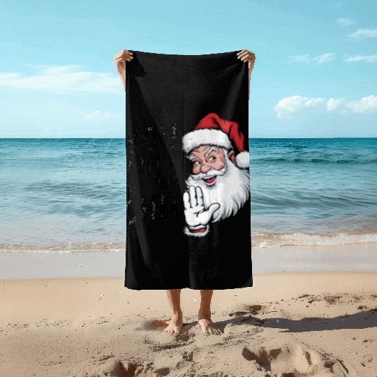 Santa Claus Christmas, Merry Christmas Beach Towels
