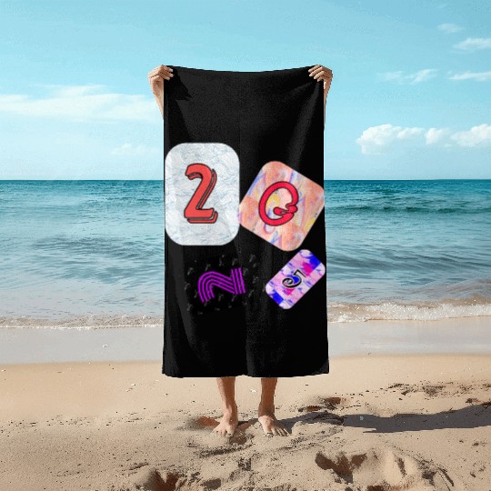 Creative Typography Art with Abstract Backgrounds Beach Towels
