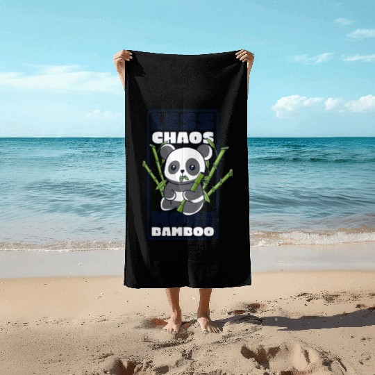 Less Chaos More Bamboo Panda Bear Friend Lover Beach Towels