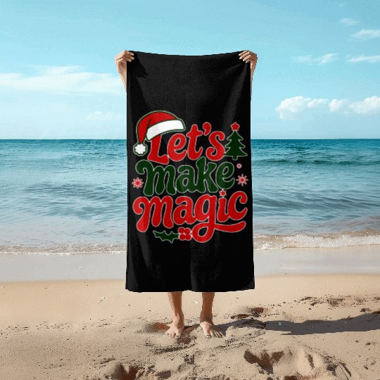 Christmas magic - Santa Claus and holidays Beach Towels