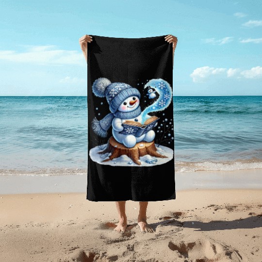 Snowman Christmas, Funny Snowman Beach Towels