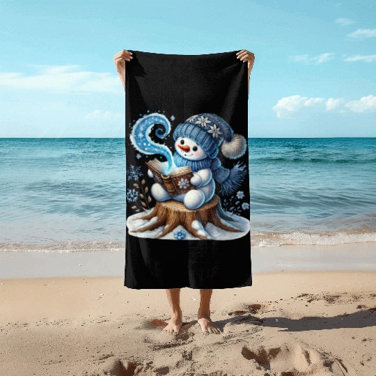 Snowman Christmas, Merry Christmas Beach Towels