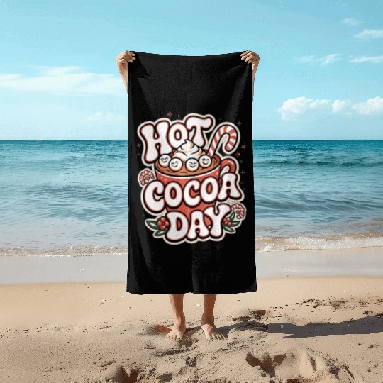 Hot Cocoa Day Beach Towels