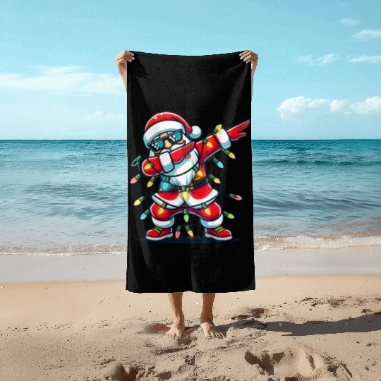 Dabbing Santa Christmas Beach Towels
