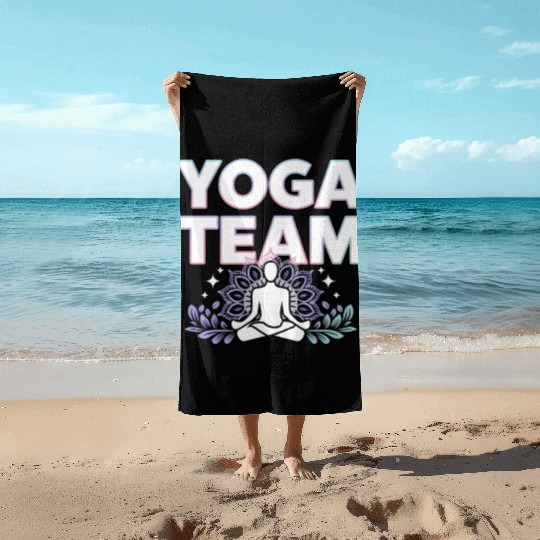 Meditative Lifestyle Yoga Enthusiasts Icon Design Beach Towels