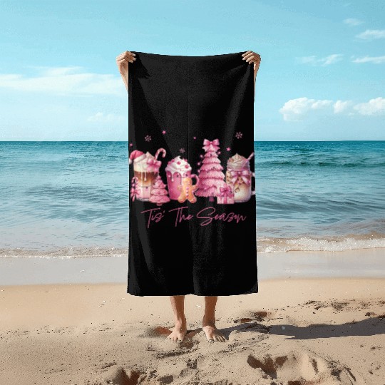Tis The Season, Merry Christmas Beach Towels
