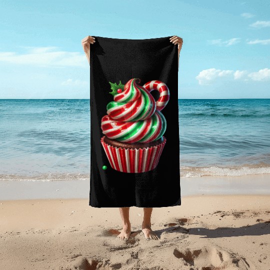 Christmas ice cream, Merry Christmas Beach Towels