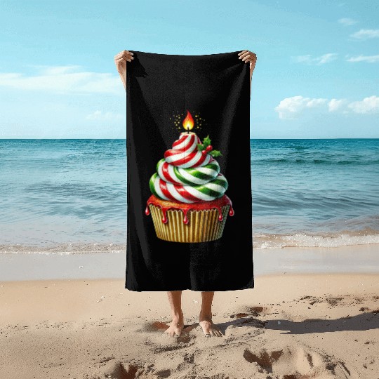 Christmas ice cream, Merry Christmas Beach Towels
