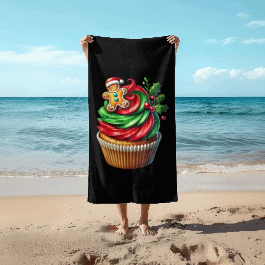 Christmas ice cream, Merry Christmas Beach Towels