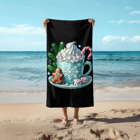 Christmas ice cream, Coquette Chistmas Beach Towels