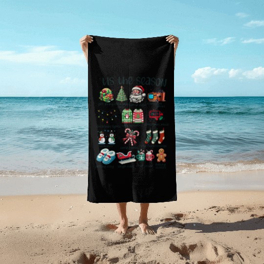 Tis The Season Low Beach Towels