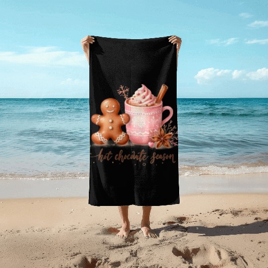 Hot Chocolate Season Beach Towels