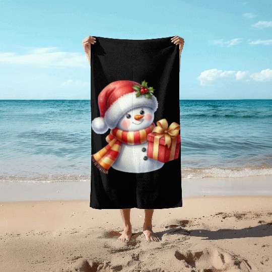 Snowman Christmas, Cute Christmas, Christmas Beach Towels