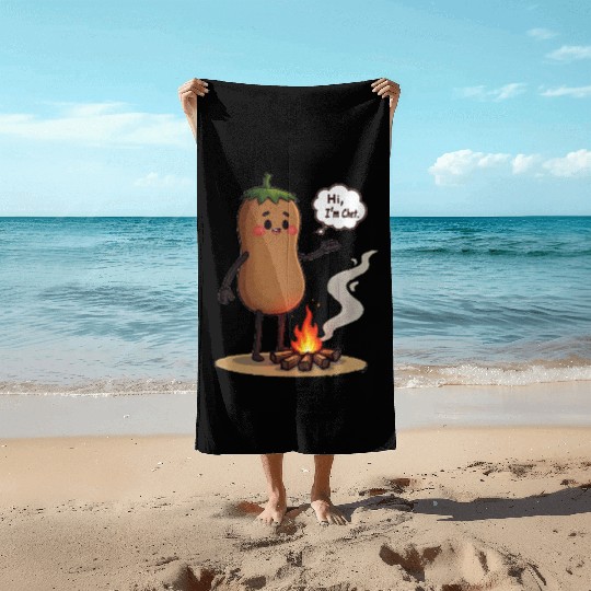 Chestnuts Roasting Christmas Cartoon Beach Towels