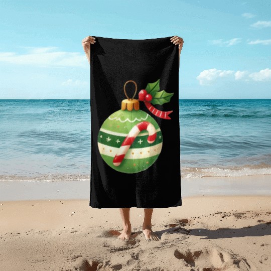 Merry Christmas, Christmas Coquette Bow Beach Towels