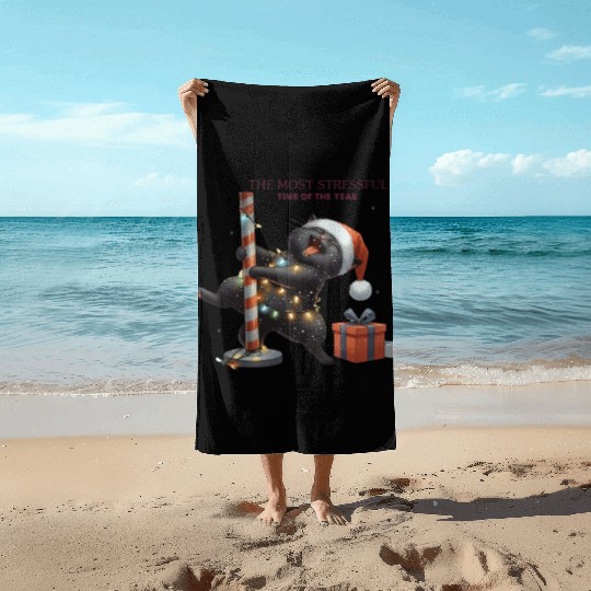 Merry Christmas, Christmas Vintage Beach Towels