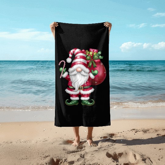 Gnome Christmas, Merry Christmas Beach Towels