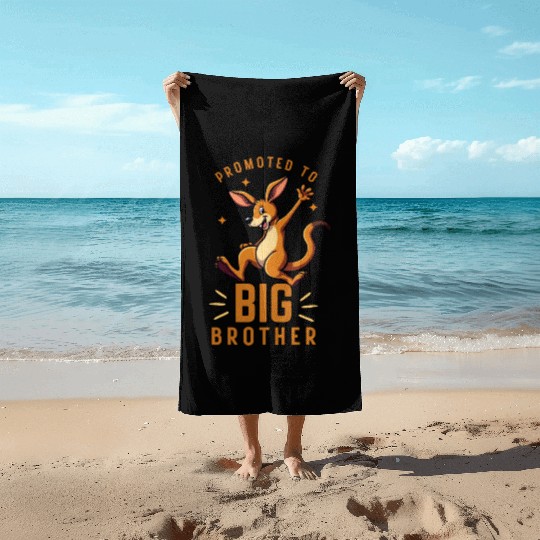 Promoted to Big Brother - Funny Kangaroo Australia Beach Towels