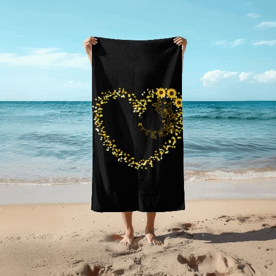 Beach Towels with flowers and butterflies