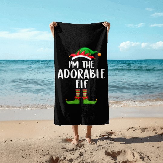 I'm The Adorable Elf Beach Towels Matching Family
