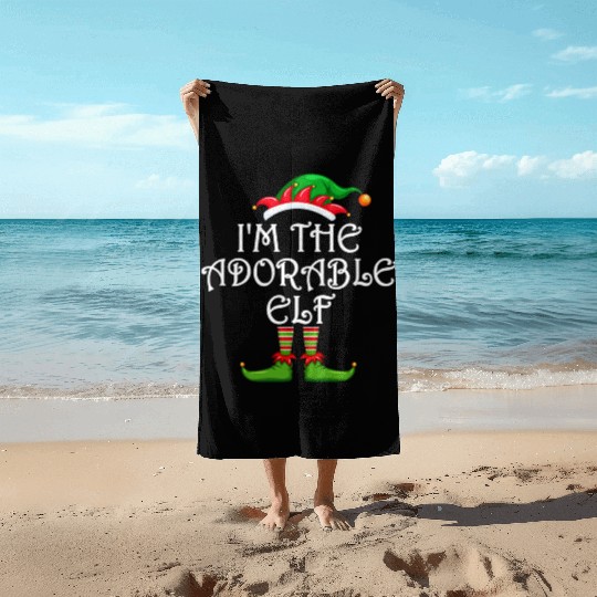I'm The Adorable Elf Beach Towels Matching Family