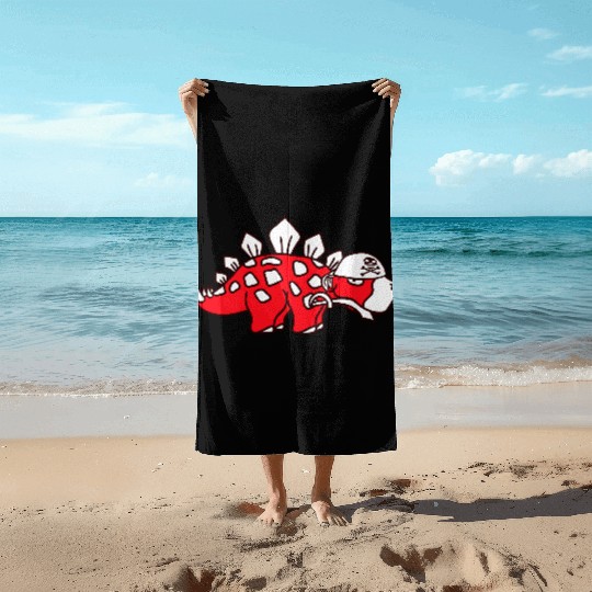 Stegosaurus Dinosaur Sabre Pirate Captain Dino Fun Beach Towels