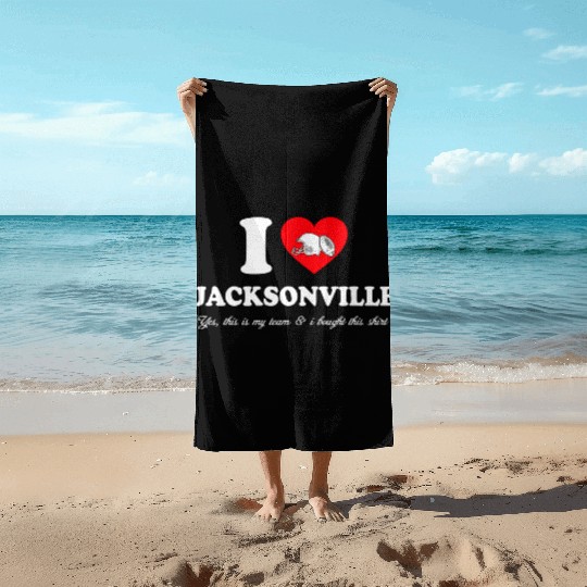 Groovy I Love Jacksonville Beach Towels
