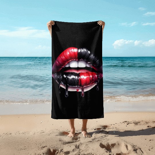 Black Gnomes Valentines Day Beach Towels