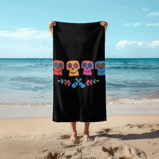 Día de los Muertos Sugar Beach Towels