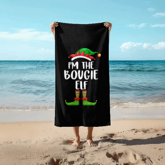 I'm The Bougie Elf Beach Towels Matching Family Christmas