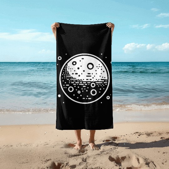 Minimalistic Vector Mars Planet path3 Beach Towels