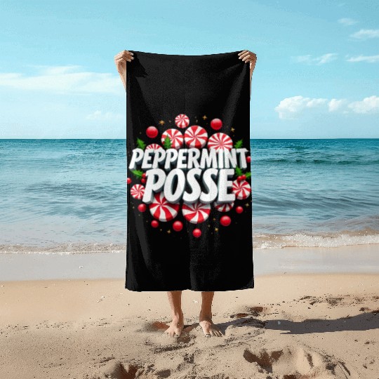 Peppermint Posse Beach Towels
