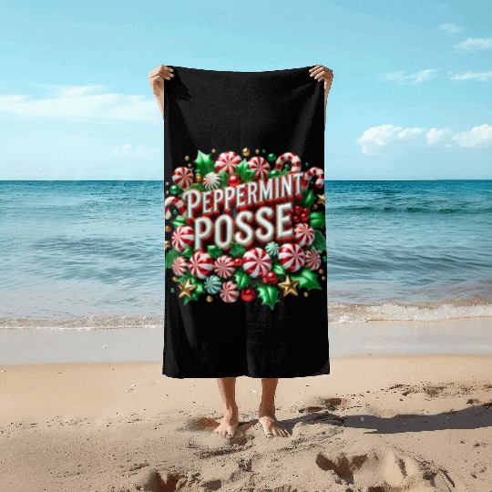 Peppermint Posse Beach Towels