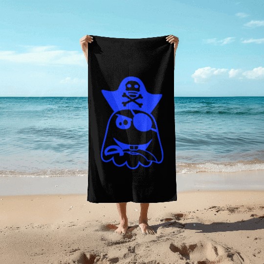 Funny Pirate Ghost Funny Evil Cool Ghost Halloween Beach Towels