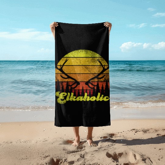 Elk Hunting Elkaholic Hunters Beach Towels