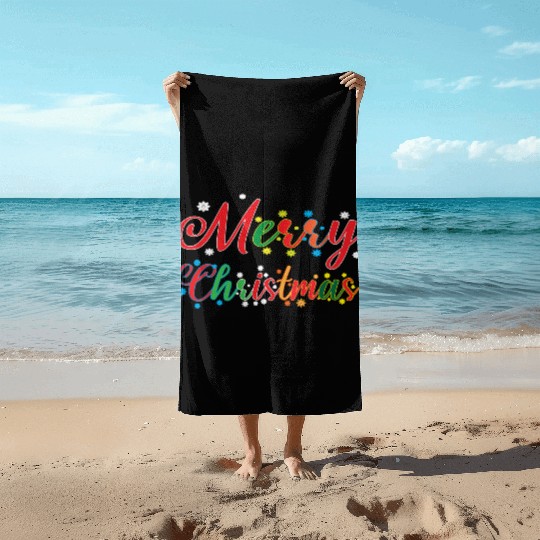 Holly Jolly Holidays : Merry Christmas Beach Towels