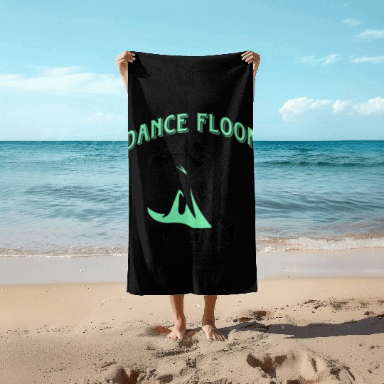 Elegant Dance Floor Silhouette Beach Towels