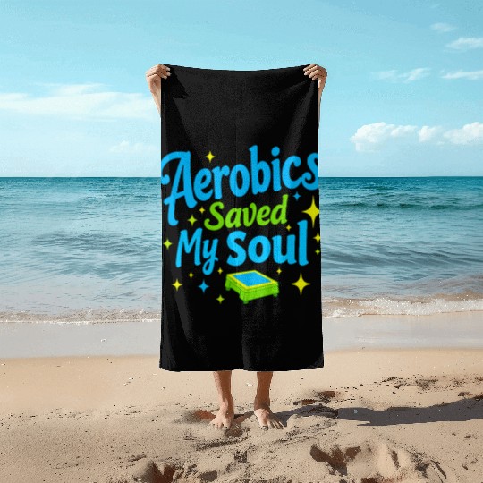 80s Fitness Enthusiast Retro Workout and Neon Beach Towels