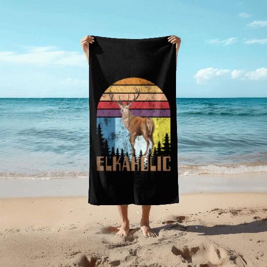 Elk Hunting Elkaholic Hunters Beach Towels