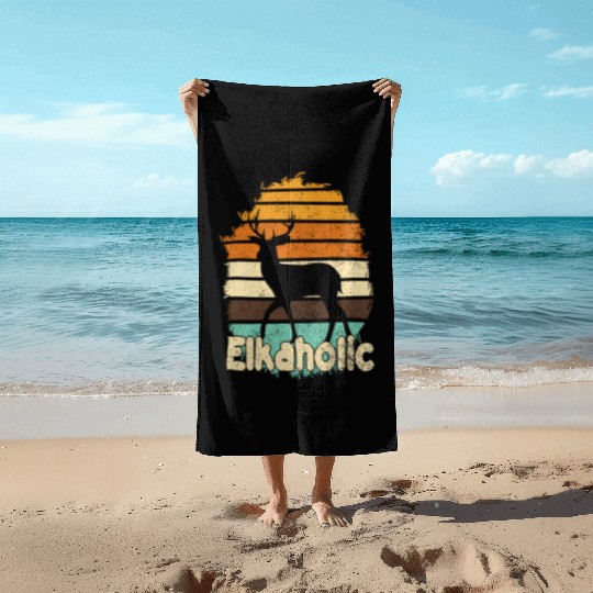 Elk Hunting Elkaholic Hunters Beach Towels