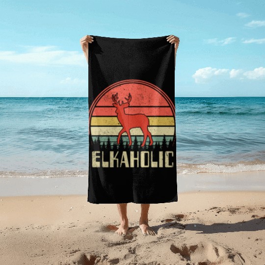 Elk Hunting Elkaholic Hunters Beach Towels