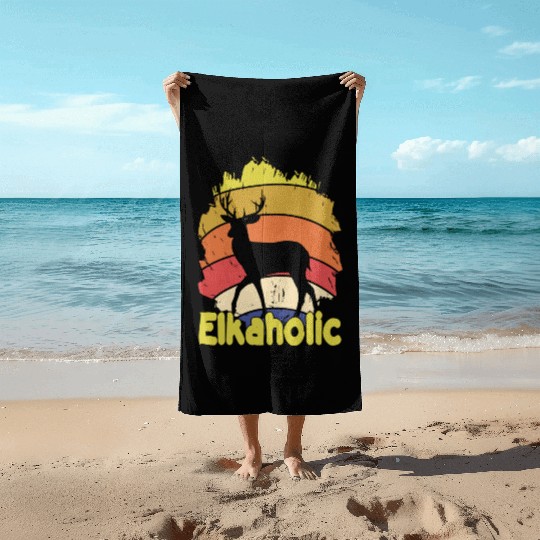 Elk Hunting Elkaholic Hunters Beach Towels